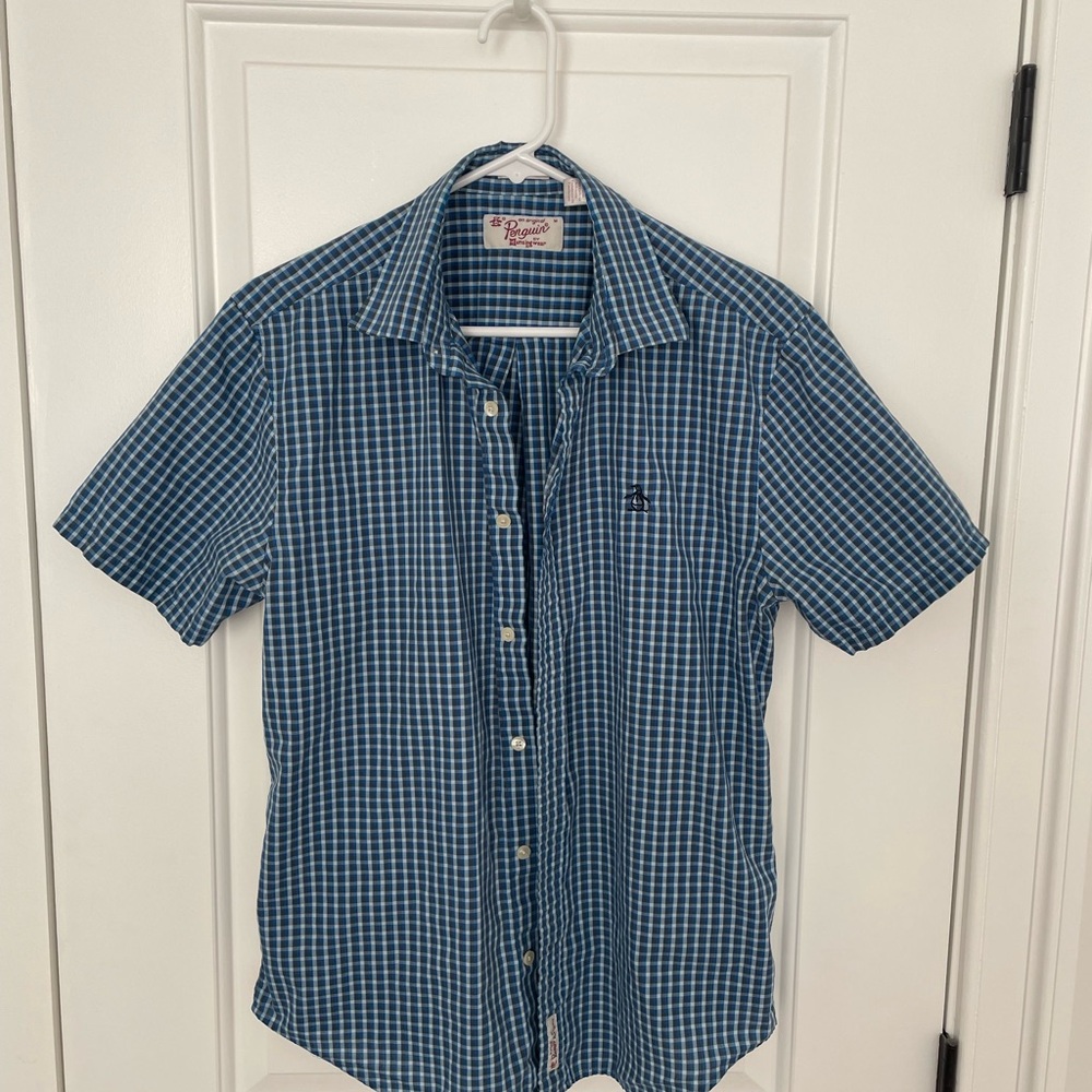 Original Penguin Blue Checkered Casual Shirt